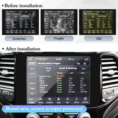 Miniatura 5 de SKTU Protector de pantalla para Jeep Grand Cherokee 2021 2019-2021 Grand Cherokee 8.4 pulgadas navegación 2021 Grand Cherokee Accesorios vidrio