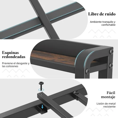 Miniatura 9 de Base de cama de tamaño matrimonial con proyector de estrellas y estación de carga, plataforma tapizada de piel sintética con cabecera de Negro