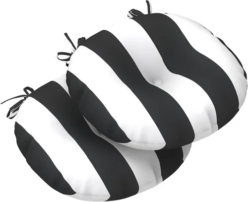 Miniatura 29 de LVTXIII Juego de 2 cojines para sillas de bistro para exteriores, 15 x 15 x 4 pulgadas, cojines de asiento redondos para sillas de patio, para todo