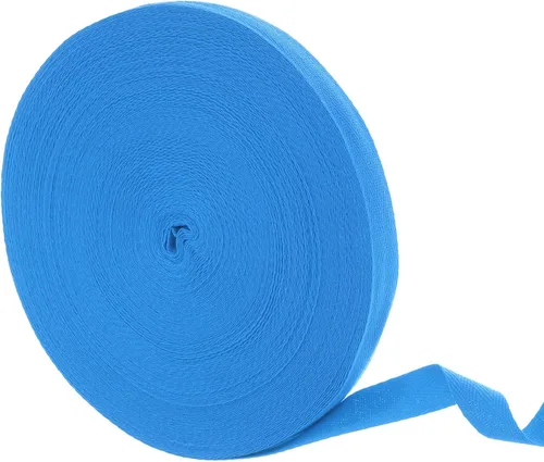 Miniatura 92 de uxcell Cinta de sarga de algodón de 50 yardas, cinta de espiga de 3/8 pulgadas para coser ropa, manualidades (azul)