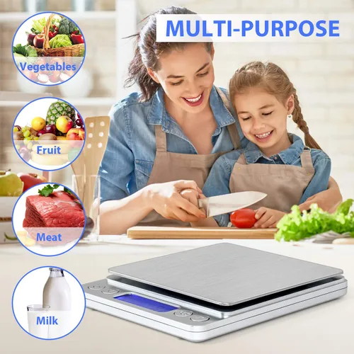 Miniatura 5 de Báscula digital de cocina para alimentos, 105.82 oz/0.00 oz de alta precisión, medidas en gramos y onzas para cocinar, hornear, joyas, función
