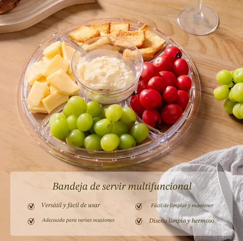 Miniatura 4 de HABIBEE 6-in-1 Soporte multifuncional de acrílico con cúpula para servir pasteles, 12 pulgadas