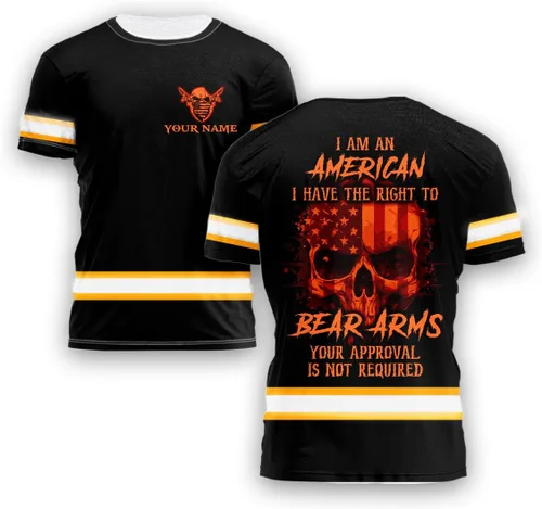 Miniatura 26 de Maddly Polo de alta visibilidad con diseño de calavera y bandera de Estados Unidos, ropa de trabajo patriótica con nombre personalizado para Camisa