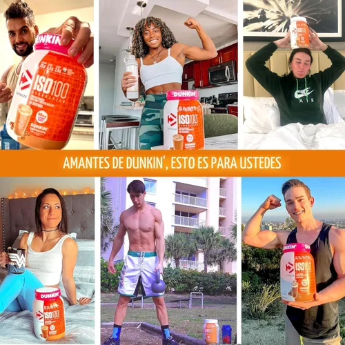 Miniatura 4 de Dymatize x Dunkin' Glazed Donut ISO100 Proteína de suero en polvo, 0.88 oz de proteína, 0.19 oz de BCAA, 120 Cal., Sin gluten, 0.04 oz de grasa