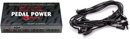 Voodoo Lab PedalPower 3 PLUS - Fuente de alimentación aislada de 12 salidas (PP3P) de alta corriente y cable CC de alimentación Voodoo Lab Pedal 8