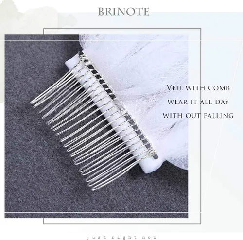 Miniatura 4 de Velo de novia de perlas con peine de 2 niveles cortos hasta la cadera, velos de novia de tul suave, accesorios para el cabello para novias (marfil)
