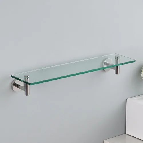 Miniatura 2 de Estante de cristal KES para baño, estante rectangular de 20 pulgadas con vidrio templado de 8 mm de grosor, soporte de metal antioxidante para pared