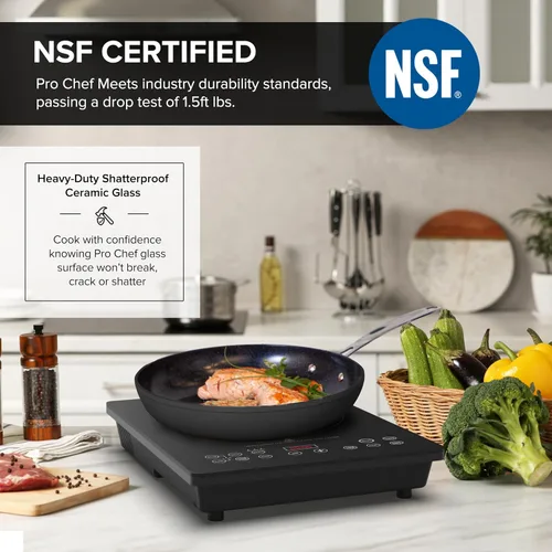Miniatura 3 de Nuwave Placa de Inducción Portátil, Quemador Eléctrico Individual Certificado por NSF, 94 Rangos de Temperatura Precisos, Bobina de Calentamiento