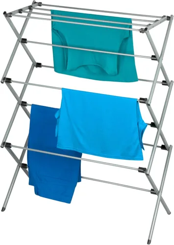 Miniatura 4 de Honey-Can-Do Estante de secado de ropa plegable de metal, 50 libras, 29 x 14.2 x 42.1 pulgadas, blanco y gris