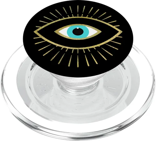 PopSockets MagSafe PopGrip amarillo de mal de ojo negro para iPhone