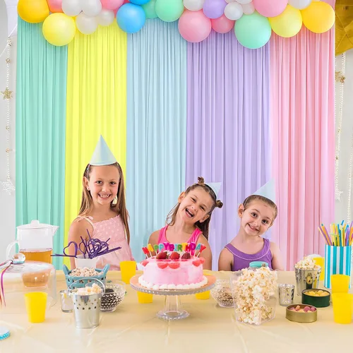Miniatura 2 de Cortinas de fondo de unicornio de 10 x 7 pies - Fondo mágico de fiesta de arcoíris pastel para cumpleaños, baby shower, eventos de niñas - Tela sin