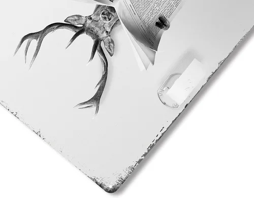 Miniatura 3 de Cartel de metal divertido de ciervo, decoración perfecta de baño en blanco y negro para paredes de inodoro, 8 x 12 pulgadas