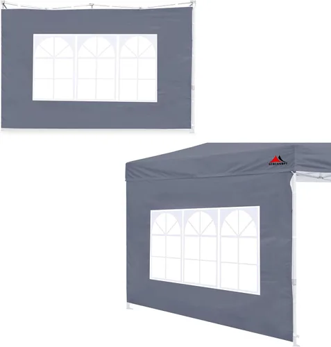 Miniatura 19 de Scocanopy Pared lateral con ventana para estructura de toldo de 10 x 10 pies, 2 paquetes solo de pared solar, beige Turquesa