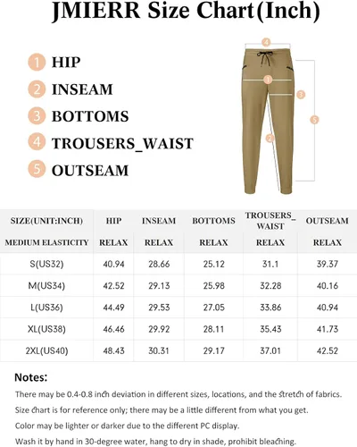 Miniatura 6 de JMIERR Pantalones deportivos de moda para hombre, pantalones cargo de sarga de algodón casuales con cordón