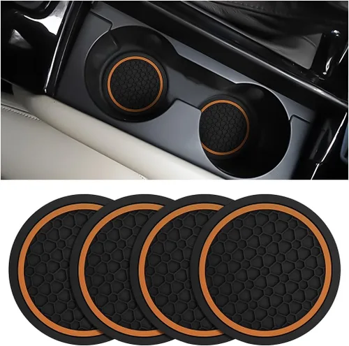 Miniatura 16 de Mandark 2 piezas posavasos para portavasos de automóvil, almohadillas antideslizantes de 2.75 pulgadas para insertar en portabotellas de agua