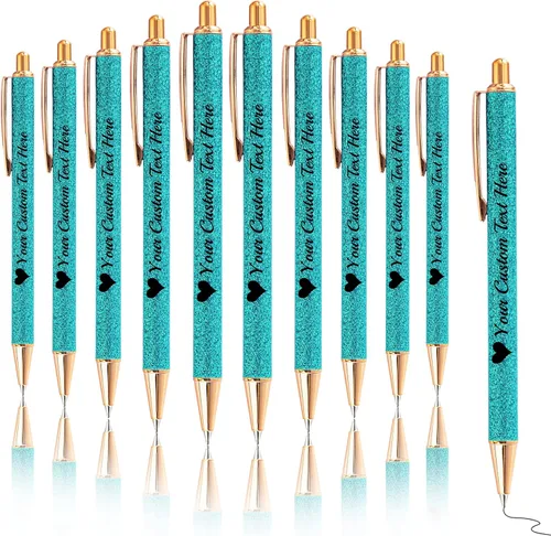 Miniatura 36 de Bolígrafos con purpurina personalizados con nombre, bolígrafos bonitos y bonitos personalizados, bolígrafos retráctiles de tinta negra, suministros