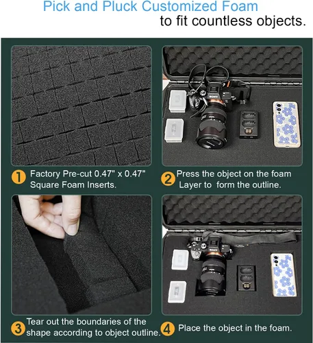 Miniatura 6 de Regetek Funda rígida impermeable de 21.85 x 18.11 x 7.08 pulgadas, estuche de almacenamiento de viaje con espuma para Starlink MINI, cámara