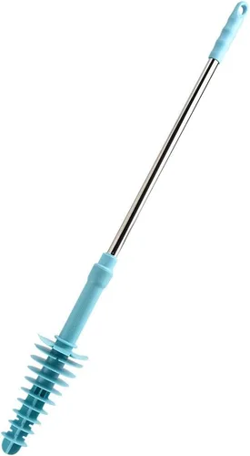 Miniatura 7 de Émbolo de inodoro flexible y removedor de obstrucciones para inodoros con sifón, émbolo de baño resistente con mango ABS, tubo de acero inoxidable