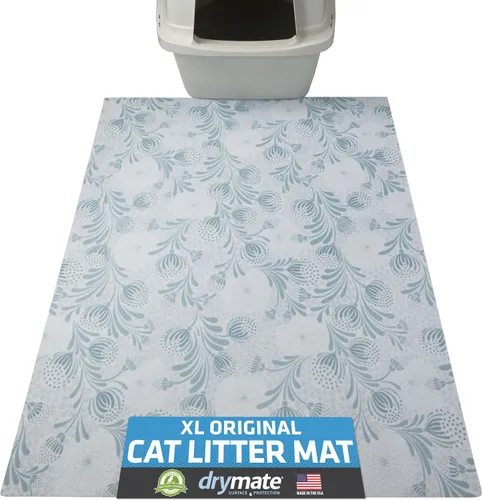 Miniatura 15 de Drymate - Tapete para gatos, contra desorden de caja de arena, a prueba de orina, absorbente/impermeable, 20 x 28 pulgadas, azul
