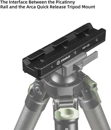 Miniatura 5 de FANAUE FGP-65 Picatinny Arca-Swiss - Placa de riel compatible con ranura antideslizante, aluminio mecanizado CNC, soporte adaptador de cola