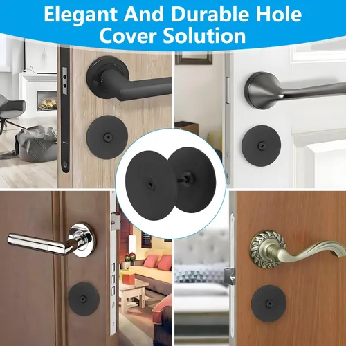 Miniatura 7 de Placa Premium de Acero Inoxidable para Cubrir Agujero de Puerta - Tapa de Cerrojo de Seguridad de 2-5/8 de Diámetro con Tornillos para Mayor
