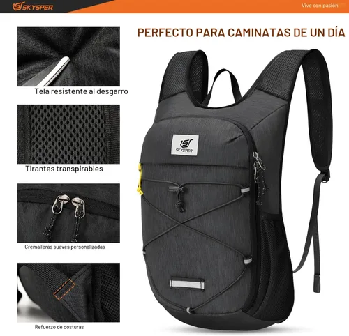 Miniatura 3 de SKYSPER Mochila de senderismo plegable - Mochilas de viaje transpirables pequeñas y ligeras de 10L/15L