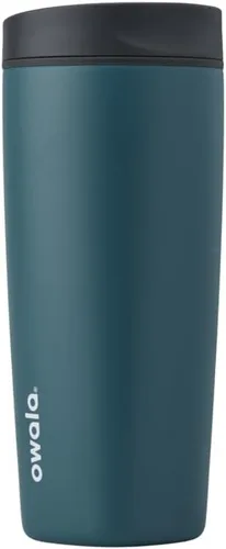 Miniatura 21 de Owala SmoothSip Slider - Vaso de café aislado de acero inoxidable, reutilizable, taza de café helado, taza de viaje para café caliente, sin BPA, 12