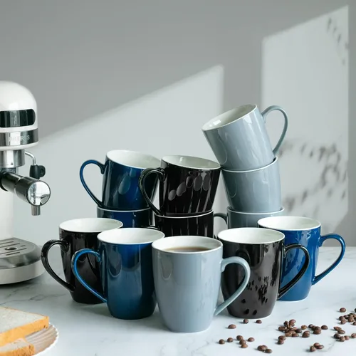 Miniatura 6 de BTaT - Tazas de café de porcelana de hueso fino, juego de 4, 16 oz, tazas de café, regalos de Navidad