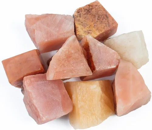 Miniatura 34 de Crocon Piedras ásperas de ágata rosa de 1 libra y cristales a granel, piedras preciosas crudas para pulir, cabina, pulido, minería, equilibrio