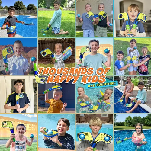Miniatura 3 de Divertido juego de mini palos de hockey – Juega en la piscina y la playa o en casa – Para niños y adultos de todas las edades – Usa las paletas