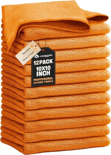 Miniatura 9 de Paños de Tela de Cocina para Platos (Paquete de 12), Paños de Cocina Premium, Paño de Limpieza de Microfibra Súper Absorbente, Antiadherente al Gris