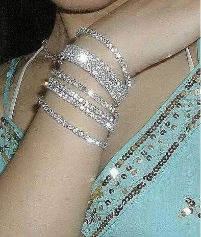 Miniatura 6 de Zealmer . Pulseras para mujer, brillantes, multicolor, con diamantes de imitación, apilables y elásticas