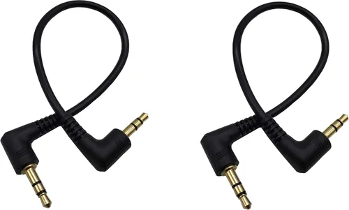 Cable de audio estéreo, 90 grados en ángulo de 0.138 in, 3 polos, TRS macho a macho, cable de extensión de audio estéreo para teléfonos,