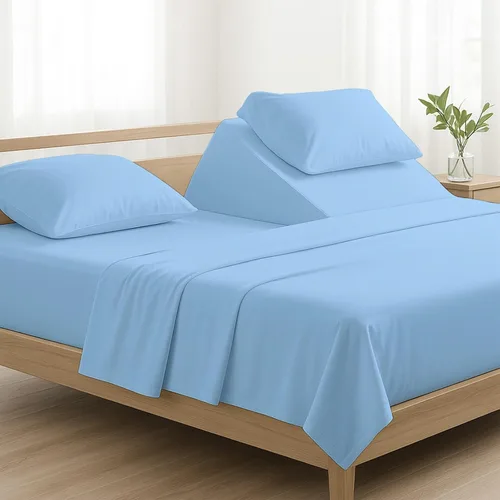Miniatura 23 de NON Sticky cotton Juego de sábanas de 4 piezas para cama ajustable con números de sueño, 100% algodón egipcio, cabezal flexible de 34 pulgadas, se