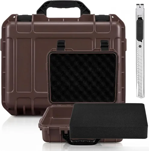 Miniatura 19 de Relaxweex 1 funda rígida impermeable de 8.5 x 6.5 x 3.7 pulgadas con inserto de espuma personalizable para bricolaje, funda protectora portátil