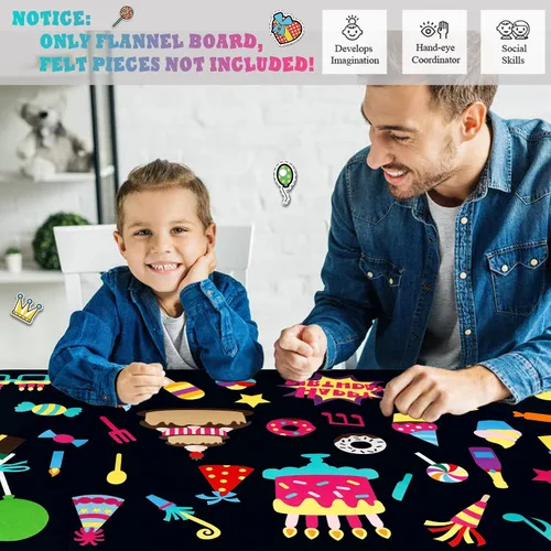 Miniatura 2 de Craftstory Tablero de franela de 3.5 pies para niños pequeños preescolares como niños, historias de fieltro para niños, kits de juego para colgar