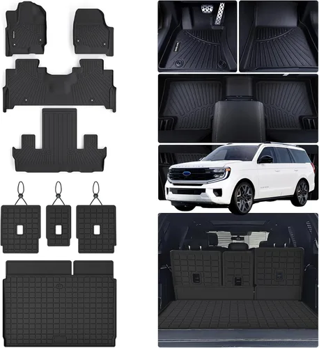 Miniatura 10 de Alfombrillas de Piso para Ford Expedition MAX 2018-2024 (Solo Compatible con 7 Asientos-2 Filas de Asientos Individuales No Cortos) & Alfombrilla