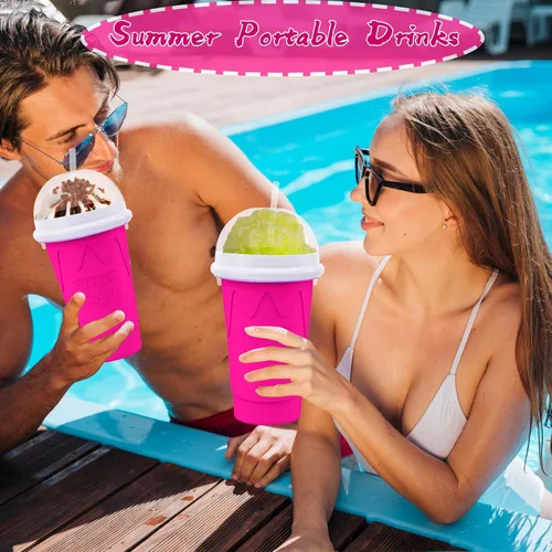 Miniatura 6 de Taza de 500ML para Slushie Maker, Tazas mágicas de congelación rápida para batidos caseros y helados, Taza de Slushy Maker de doble capa y presión