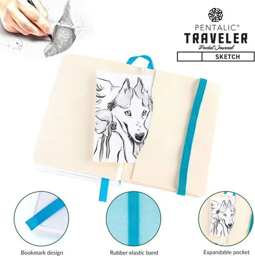 Miniatura 4 de Cuaderno de bocetos Travelers Dot Grid Pentalic Art, libre de ácidos