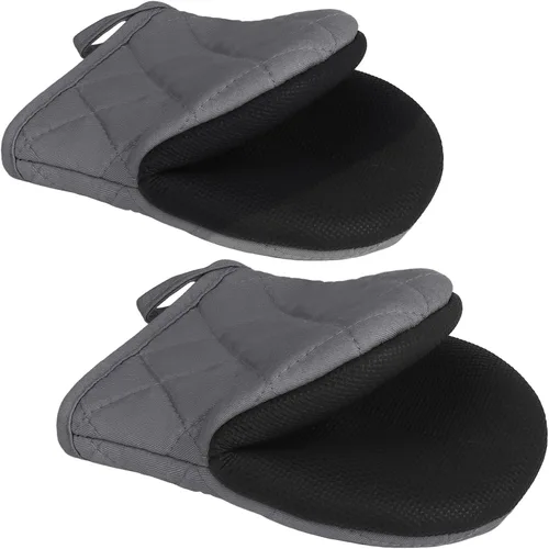 Miniatura 9 de 1 par de manoplas cortas para horno - Guantes de horno de silicona para cocina, resistentes a altas temperaturas de 500℉, mini manoplas
