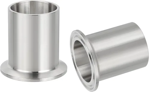 PATIKIL Accesorio sanitario de acero inoxidable 304, 2 piezas de abrazadera de soldadura larga Montaje de tubería de virola de 1 1/2 "(38 mm) Tubo