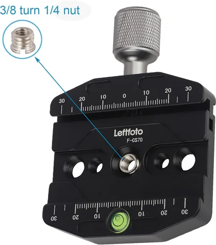 Miniatura 3 de Abrazadera de liberación rápida de 2.756 in compatible con placa de estilo Arca Swiss para trípode Ballhead asiento universal de cambio rápido