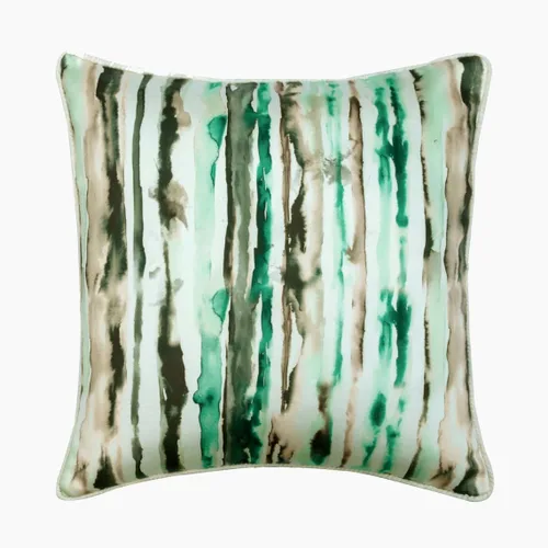 Miniatura 16 de The HomeCentric Fundas de almohada decorativas con bordes de 12 x 12 pulgadas Funda de cojín de seda de arte moderno Fundas de almohada verdes