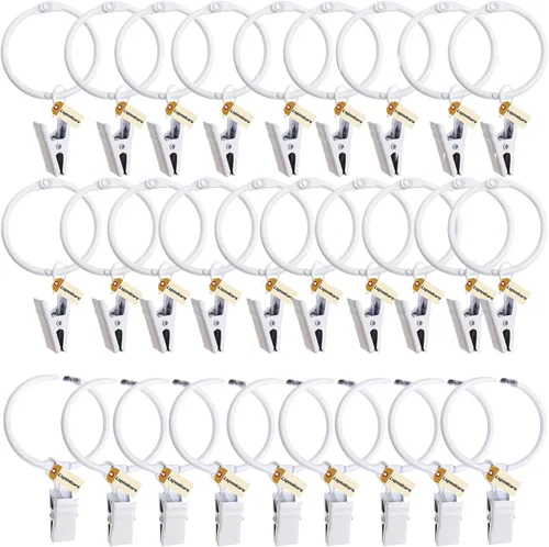 Miniatura 7 de Lsgoodcare 30 clips de cortina que se abren con anillos dorados de 2 pulgadas, clip decorativo de metal fuerte, anillos de clip abiertos a prueba