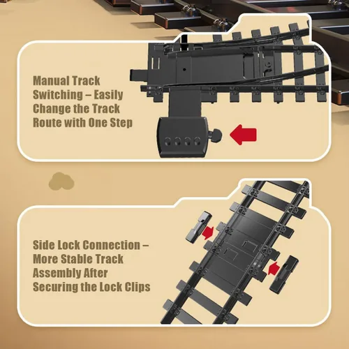 Miniatura 6 de Tren de Navidad eléctrico RC modelo con carro y pista larga, (modelo 62904B/versión de control remoto)