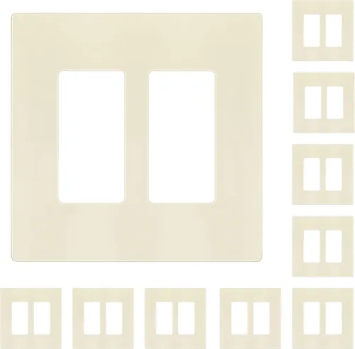 Miniatura 35 de ENERLITES Placas Decorativas de Pared sin Tornillos Cubiertas de Tomacorrientes Seguras para Niños, Tamaño 2-Gang 4.68" H x 4.73" L, Policarbonato