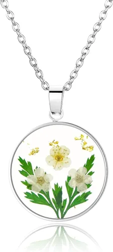 Miniatura 37 de Pressed Flower Necklace Gift for Women Personalized Handmade Necklaces Birth Flower Necklace