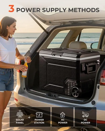Miniatura 7 de EKOJUCE - Refrigerador de 12 V, enfriador eléctrico de 80 litros, 12 V/24 V CC 100~240 V CA, enfriador de 12 V -4 ℉~68 ℉, congelador portátil