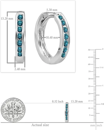 Miniatura 5 de Dazzlingrock Collection - Pendientes de aro pequeños de 0,18 quilates (14 quilates, oro blanco)
