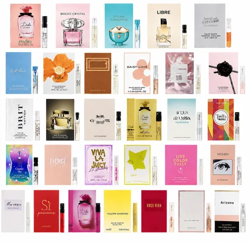 Set de regalo de perfume para mujer – 9 muestras de fragancias de diseñador, mini frascos de muestra, kit de regalo de fragancia de tamaño de viaje